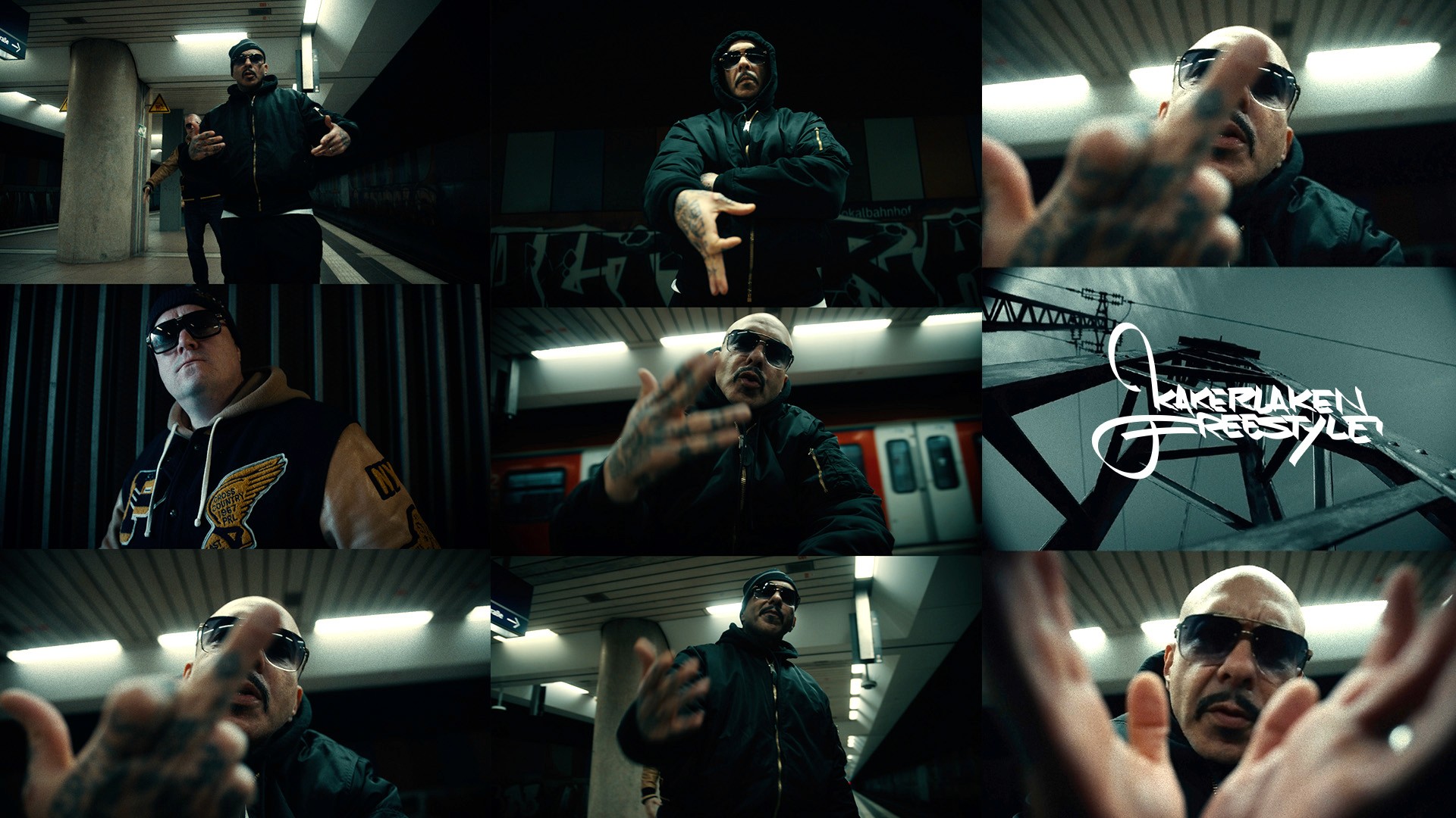 portraits von azad rapper, viele bunte bilder auf der straße in frankfurt, videolocation scouting germany 