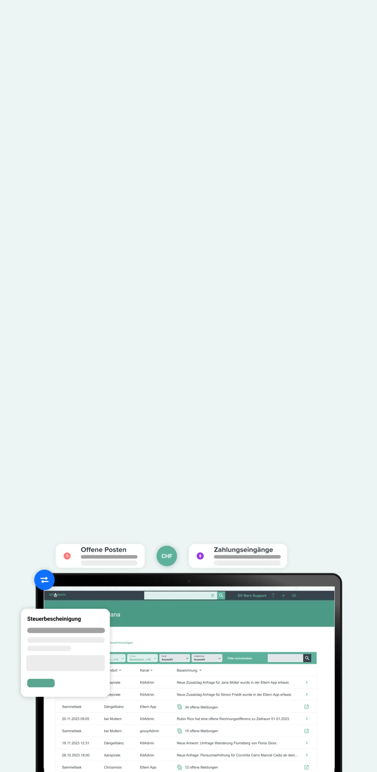 kitAdmin erleichtert die Kita-Abrechnung, indem die komplette Faktura an einem Ort geschieht