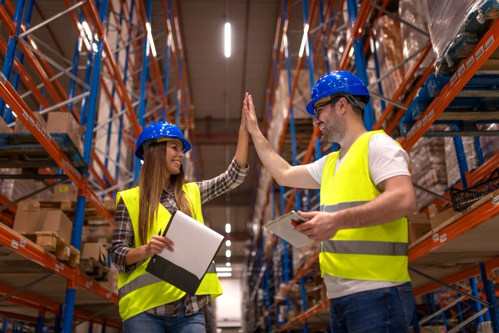 Wholesale purchasing team in a warehouse