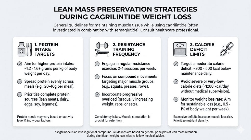 Lean mass preservation strategies during cagrilintide weight loss protocol