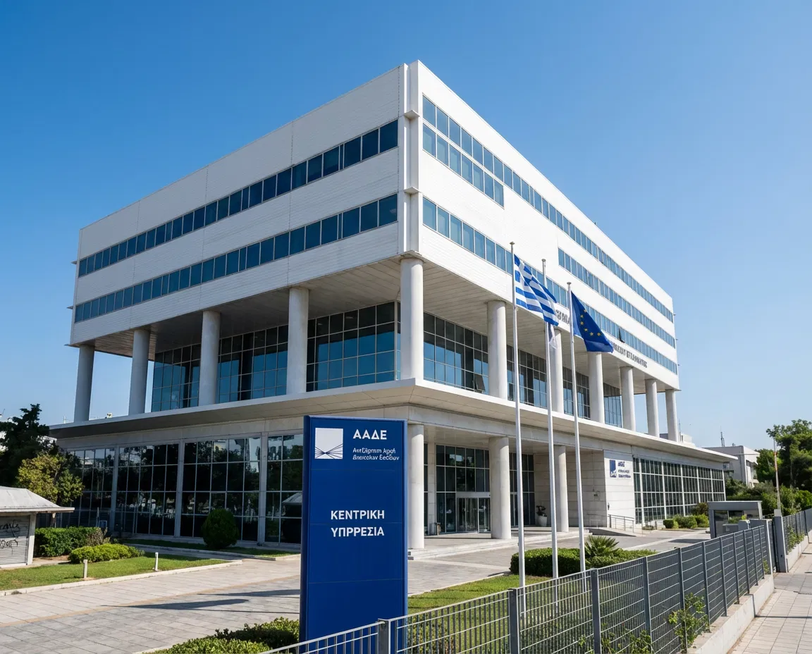 Exterior view of the AADE building in Greece