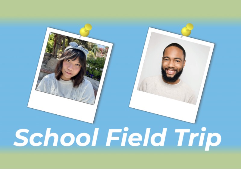 A photo of a woman confidently looking outward. And a photo of a man smiling