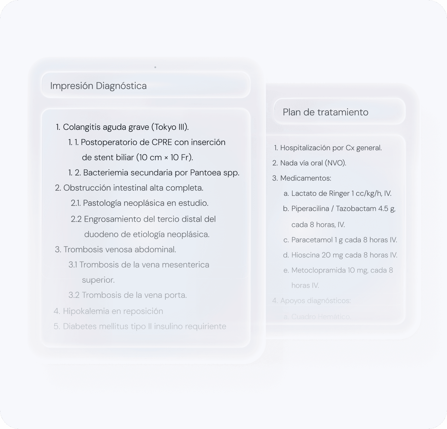 Imagen con documentos de diagnósticos y planes de tratamiento