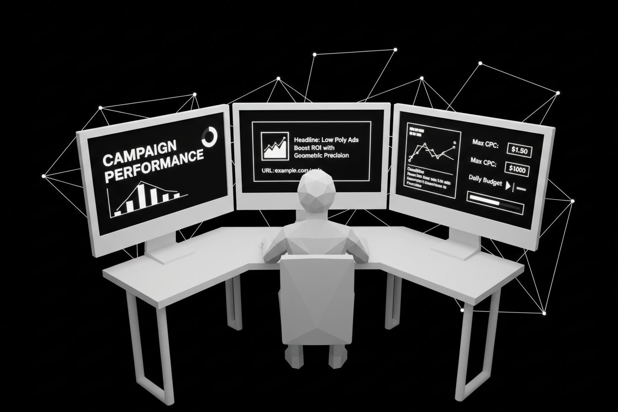 Marketer managing paid search campaigns