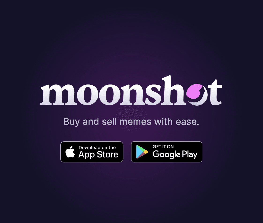 Moonshot app interface for buying cryptocurrencies