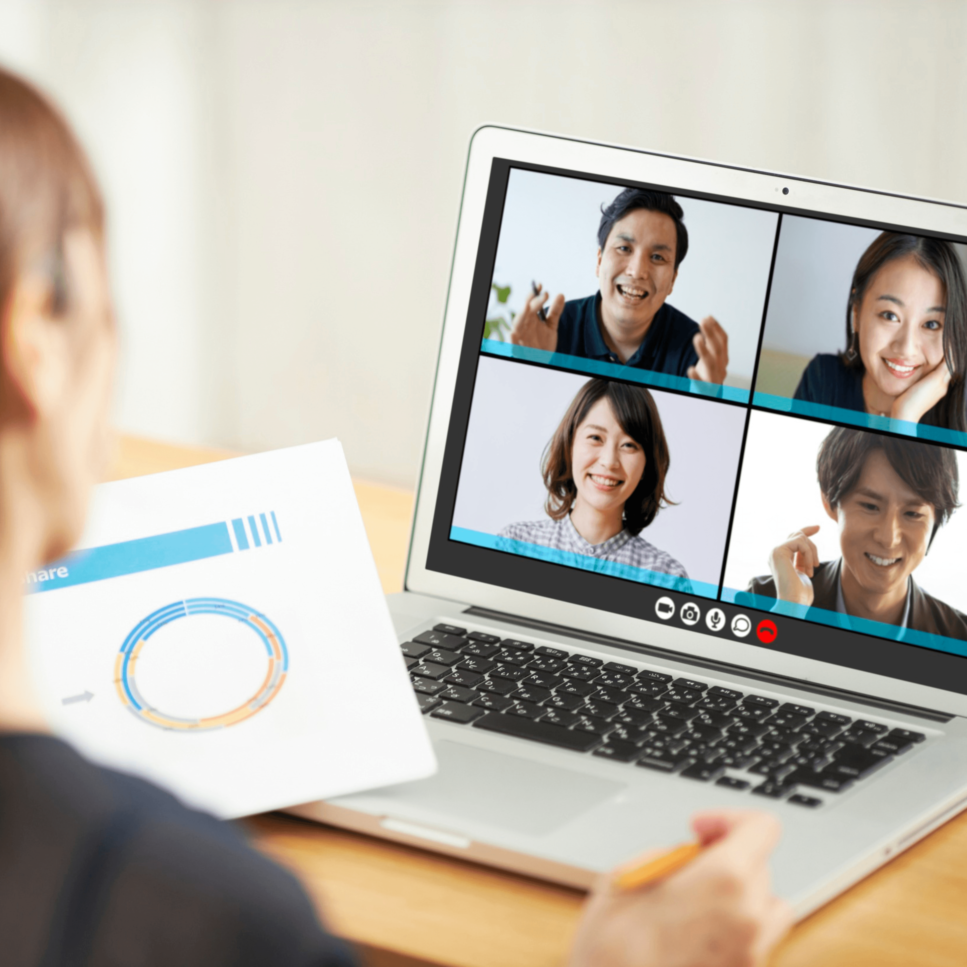 Portrait of a small brown dog on yellow background
