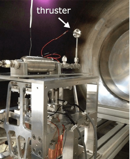 Figure 2: CGT EM on top of thrust balance at DLR