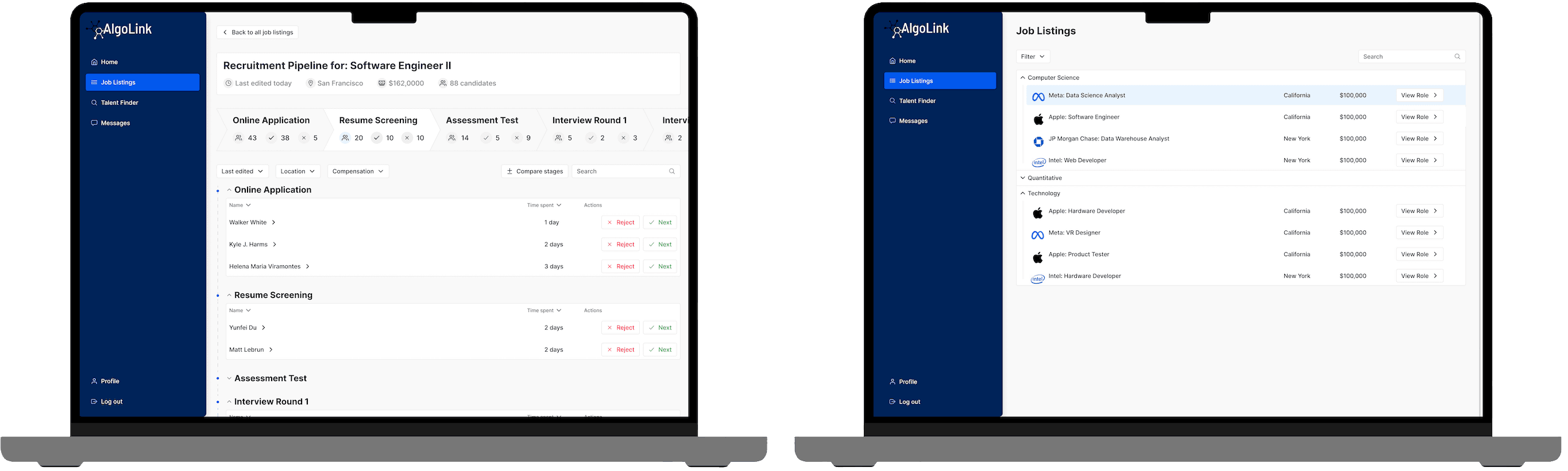 Enterprise View — Recruitment Pipeline with stage tracking