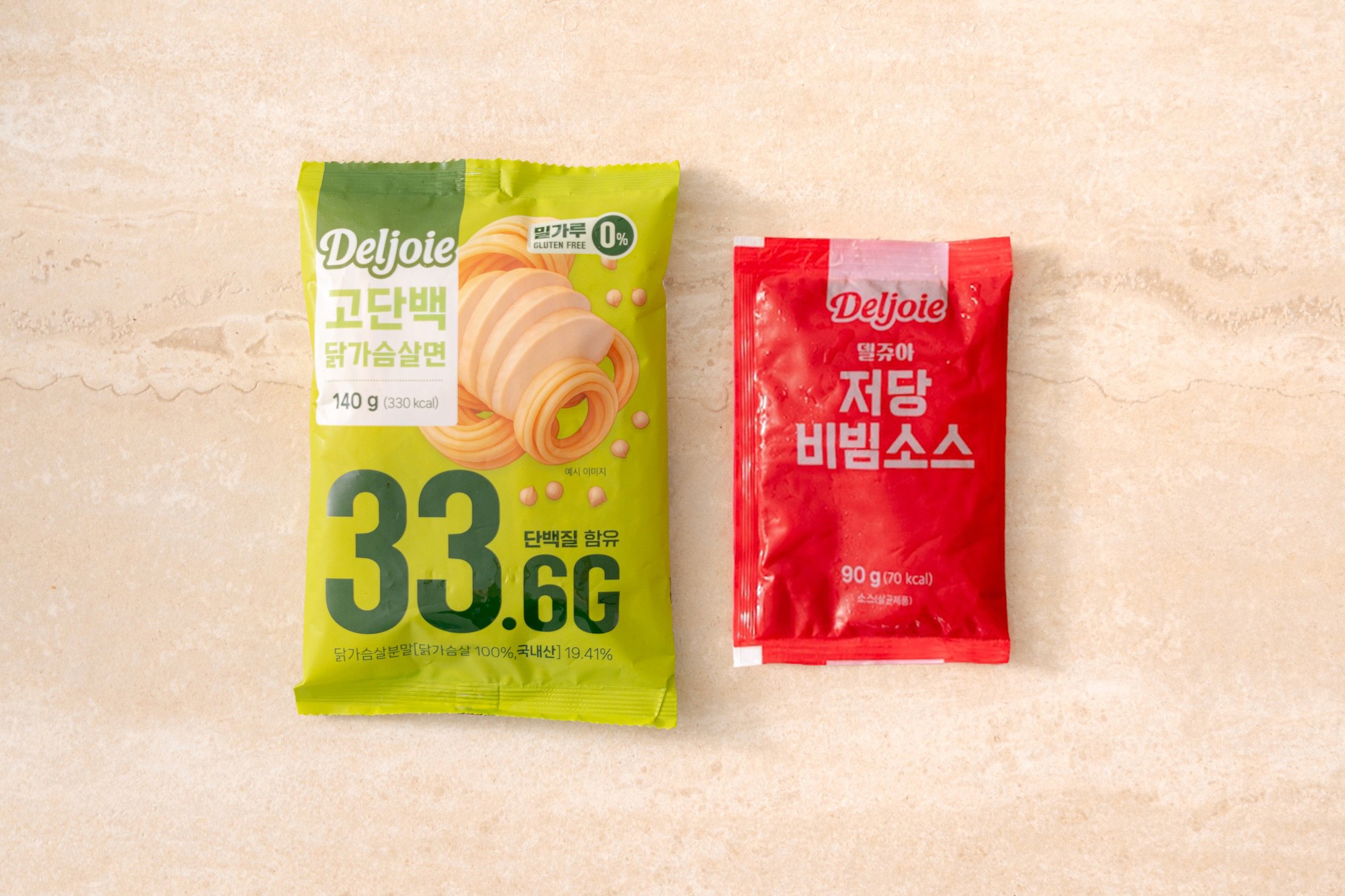 델쥬아 닭가슴살면과 델쥬아 저당 비빔소스