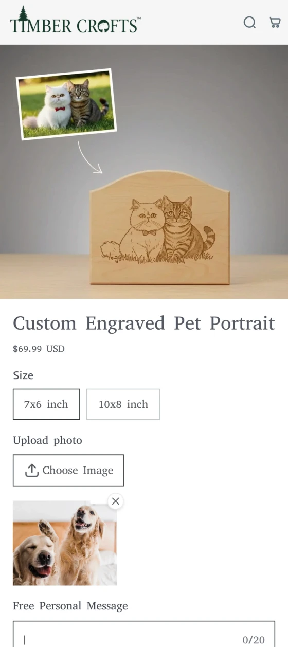 Custom Engraved Pet Portrait
