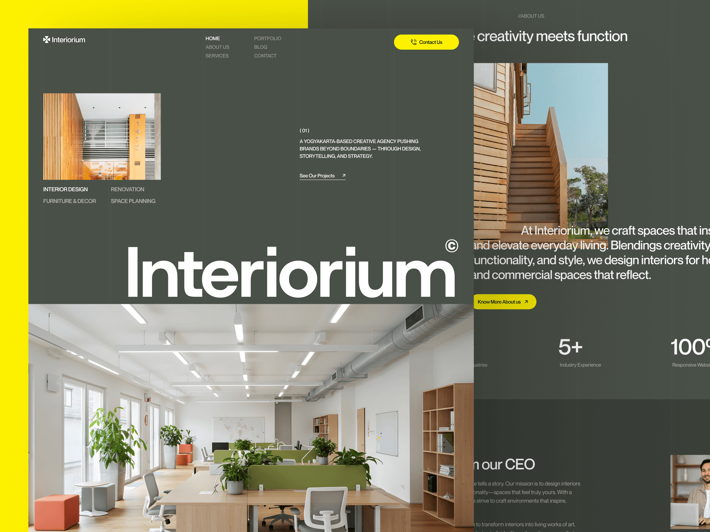 webflow interior design agency template