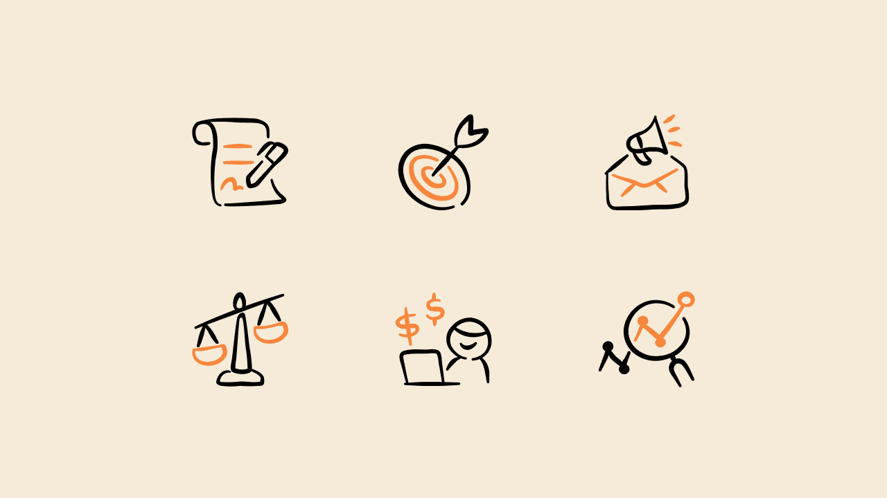 Freehand Duo Business Icon Set