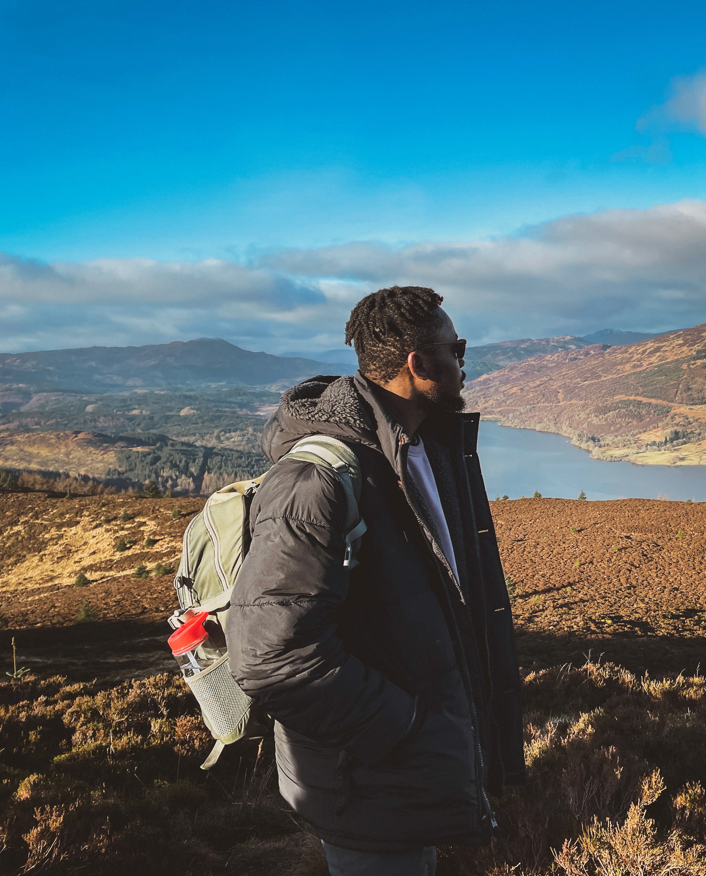 Iyke at the peak of Loch Lomond