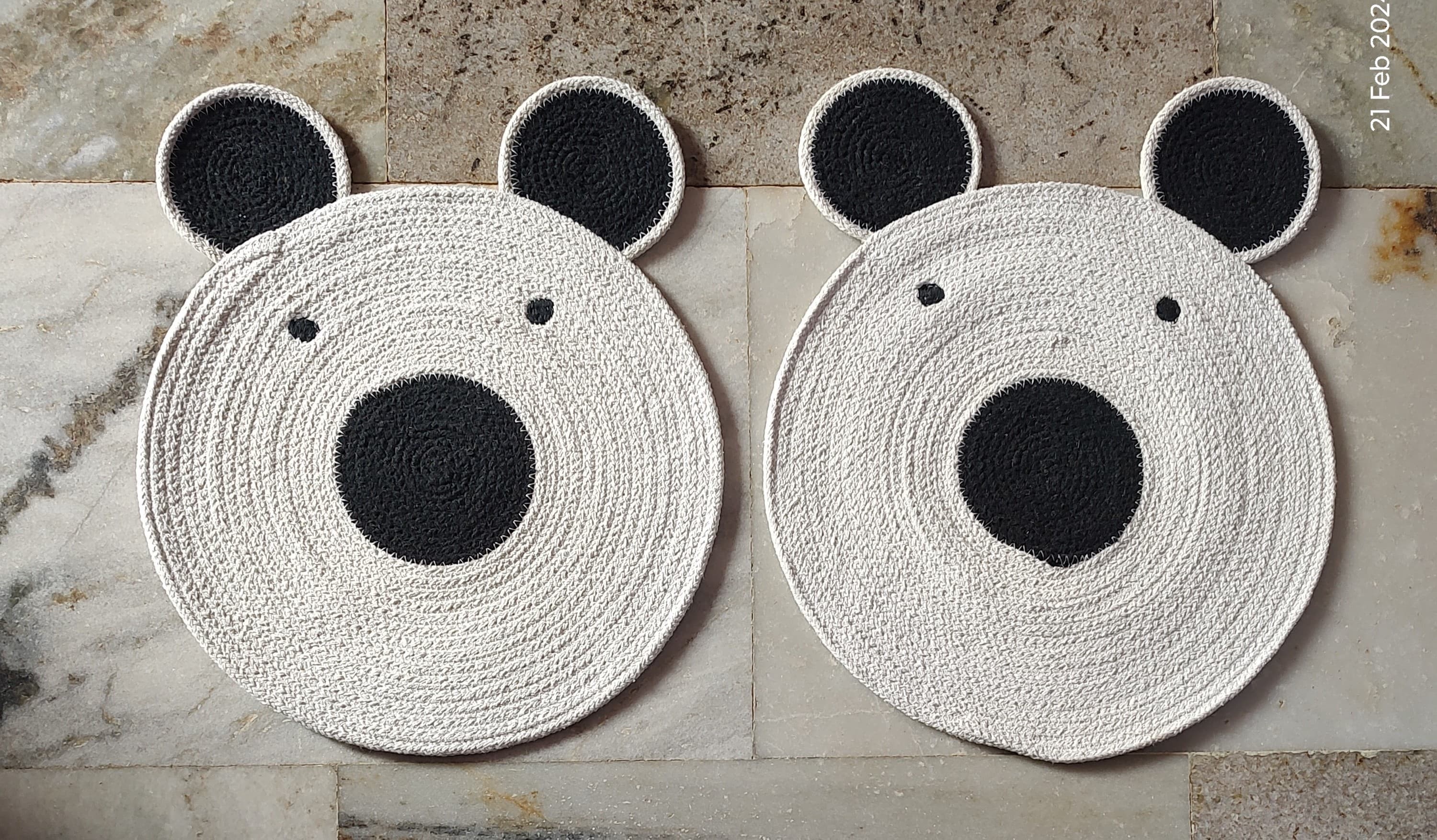 Handmade bear shape jute floor rug for kids room