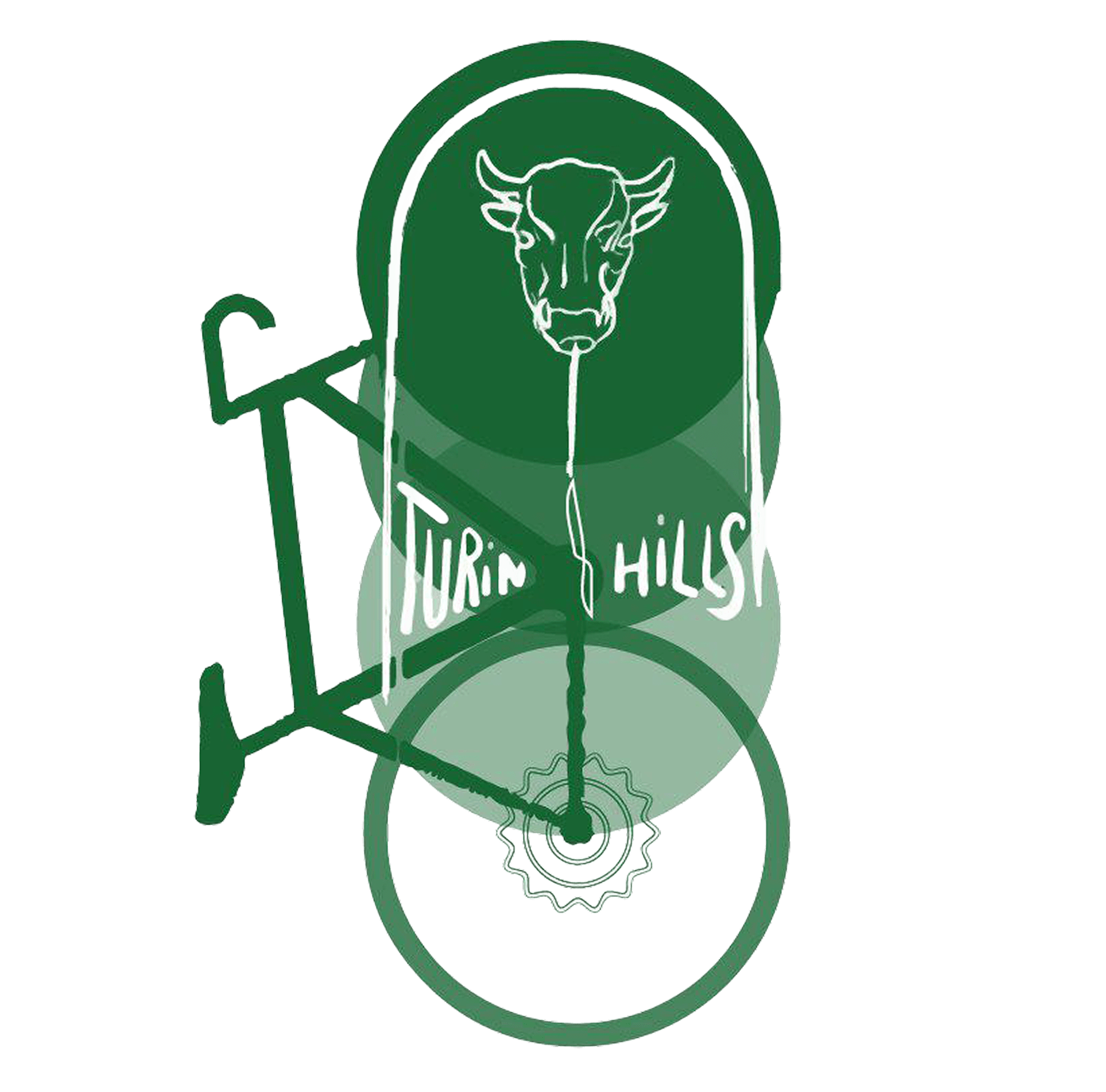 Logo di Turin hills un turet con una bicicletta verde