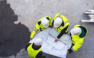 Construction permit services supported with plan review on a commercial job site