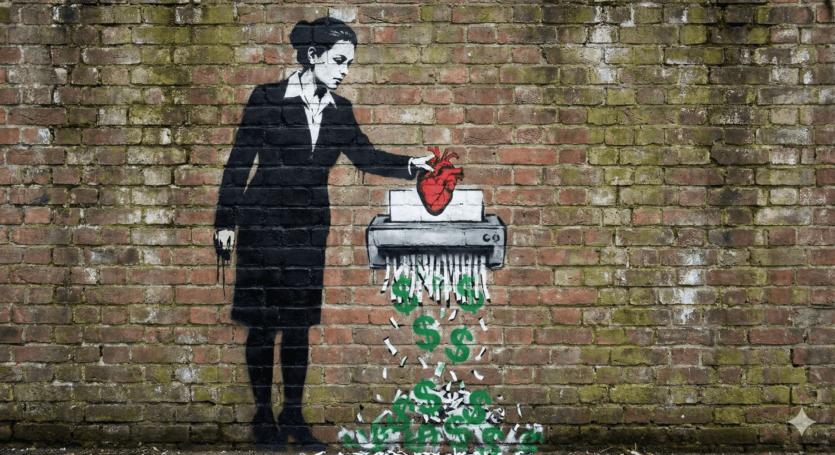 woman putting heart through a shredder