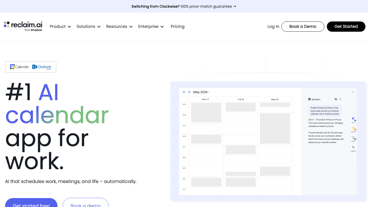 Reclaim.ai AI calendar