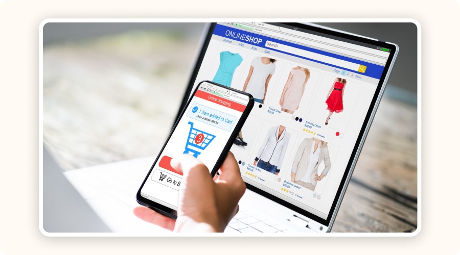 Person reviewing their online clothing store