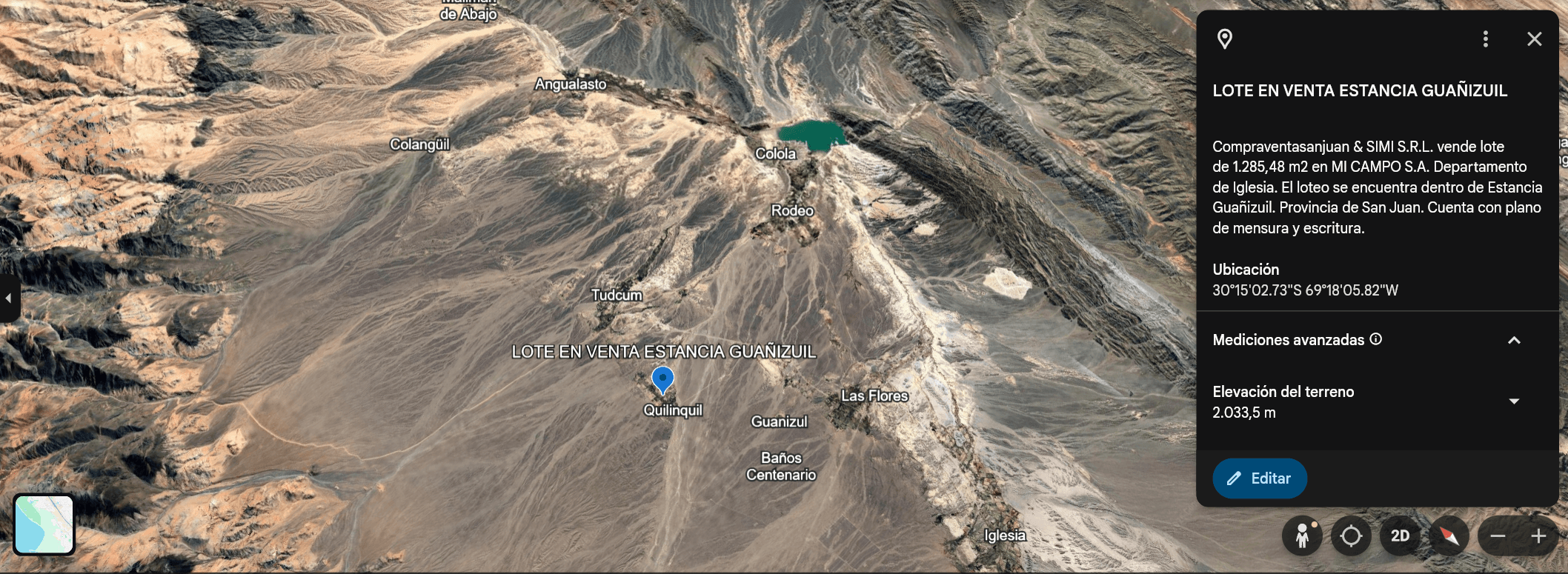 venta de lote en estancia Guañizuil