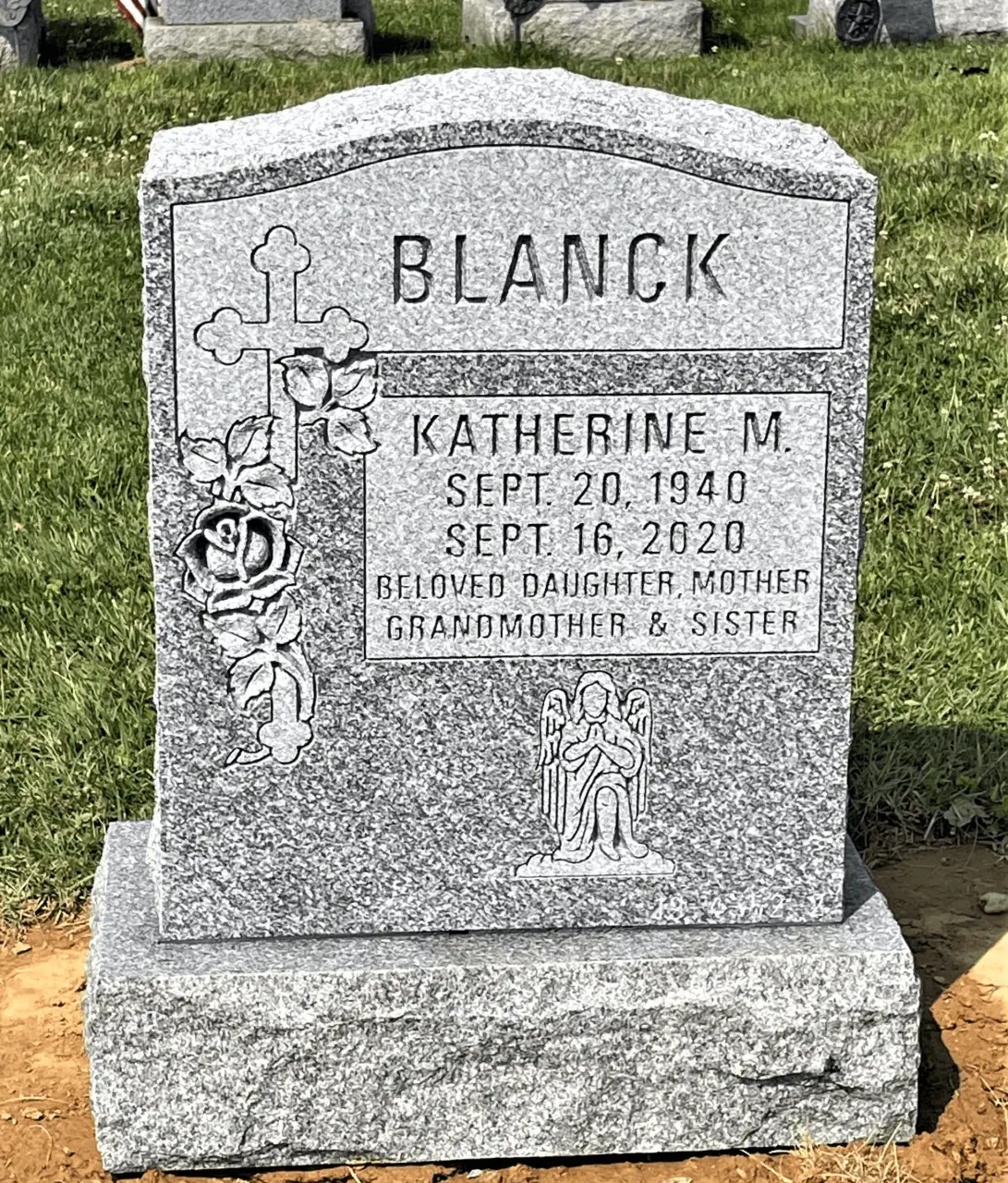 personalized single upright headstone with custom engraving