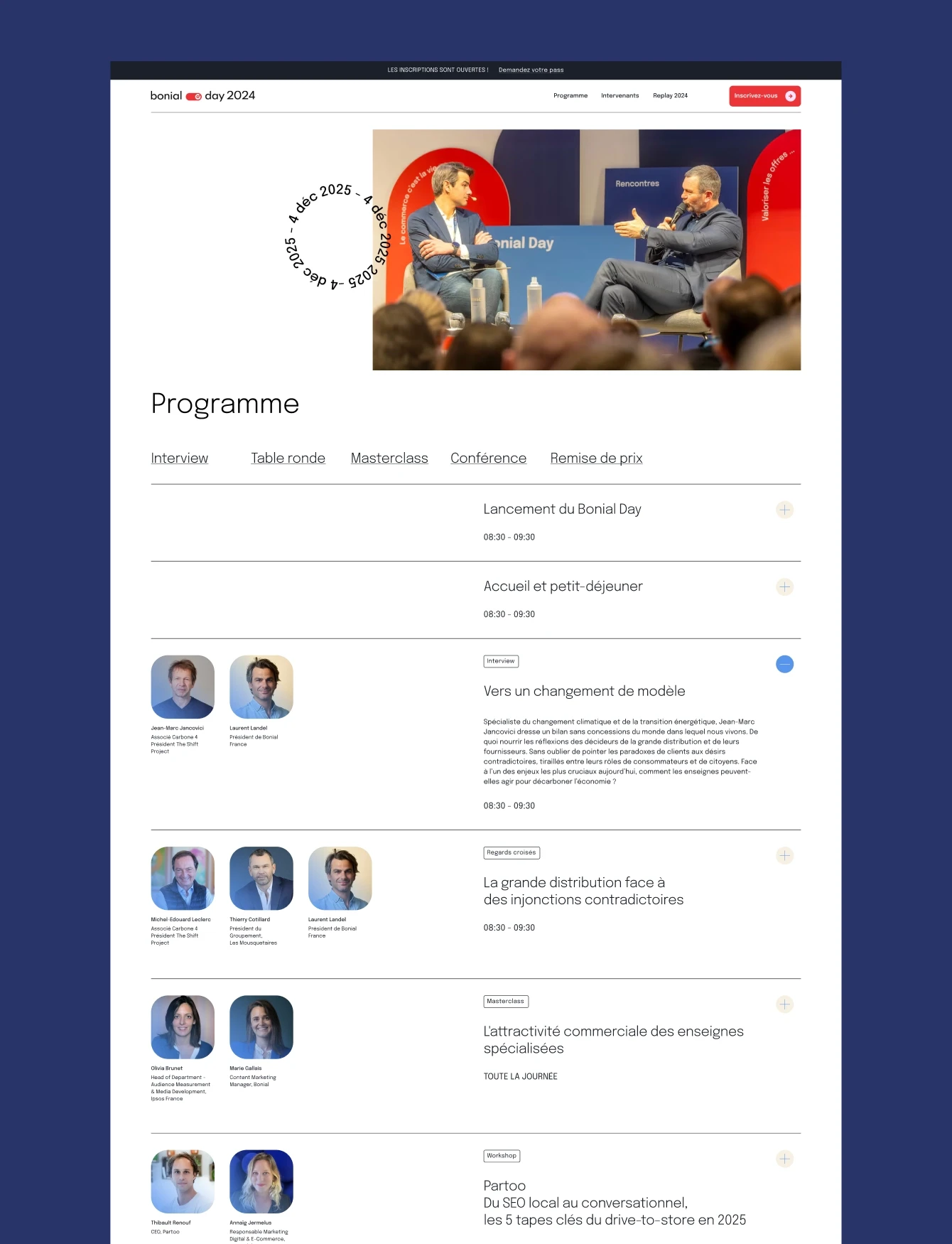 Programme du Bonial Day