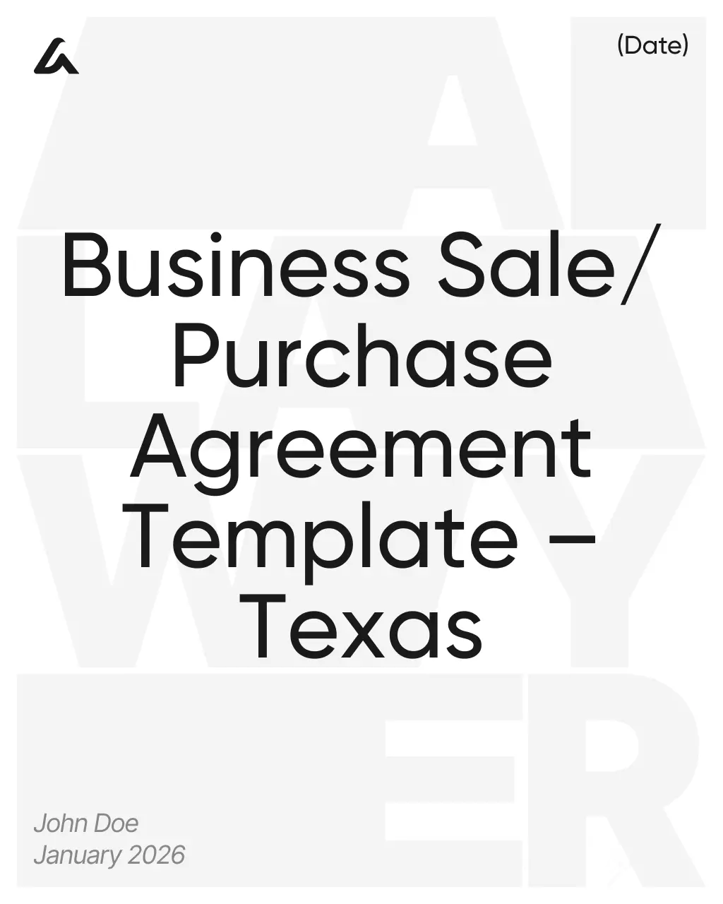 Business Sale/Purchase Agreement Template – Texas