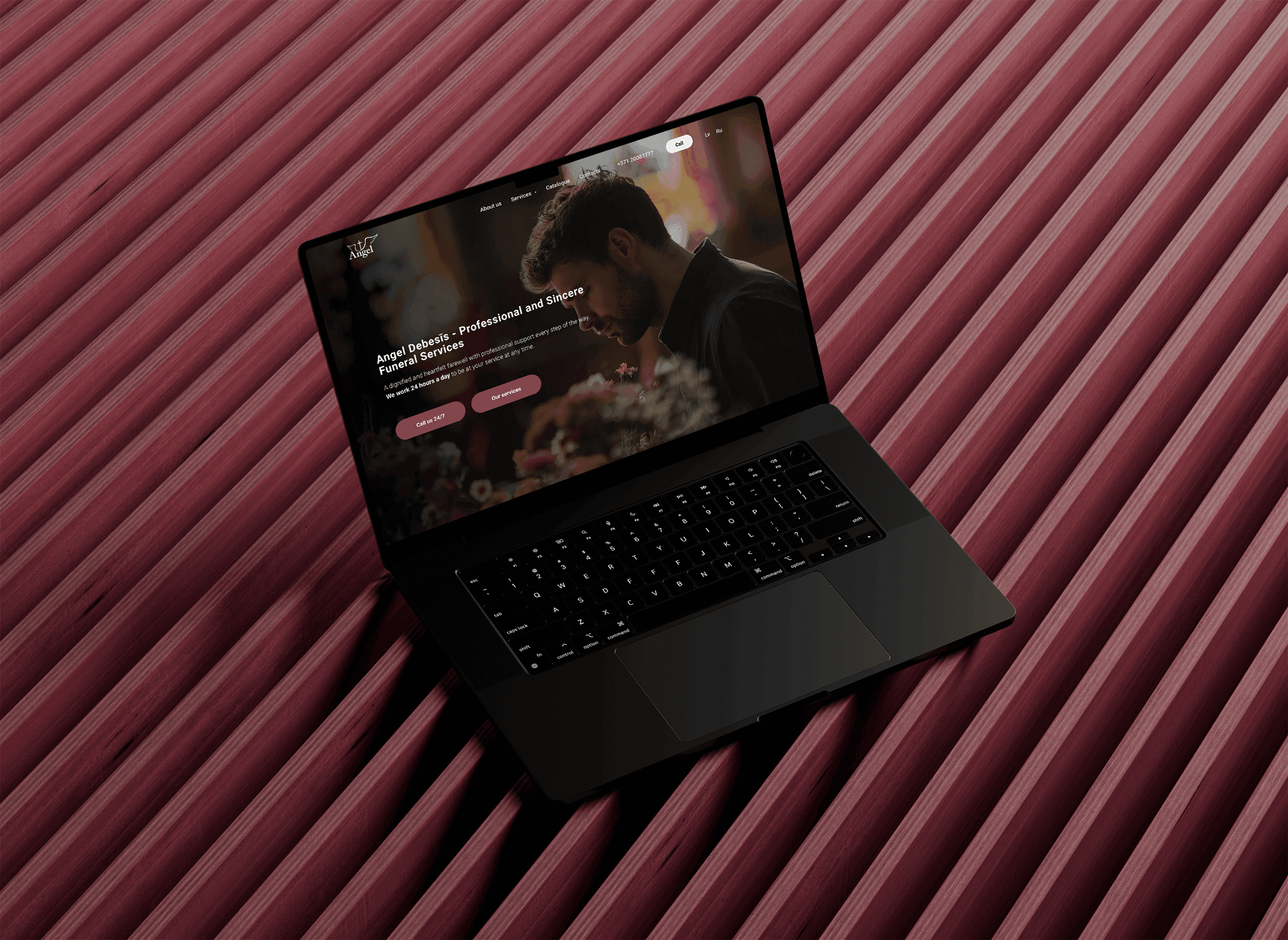 Angel Heaven agency website design shown on laptop by ReachBeyond