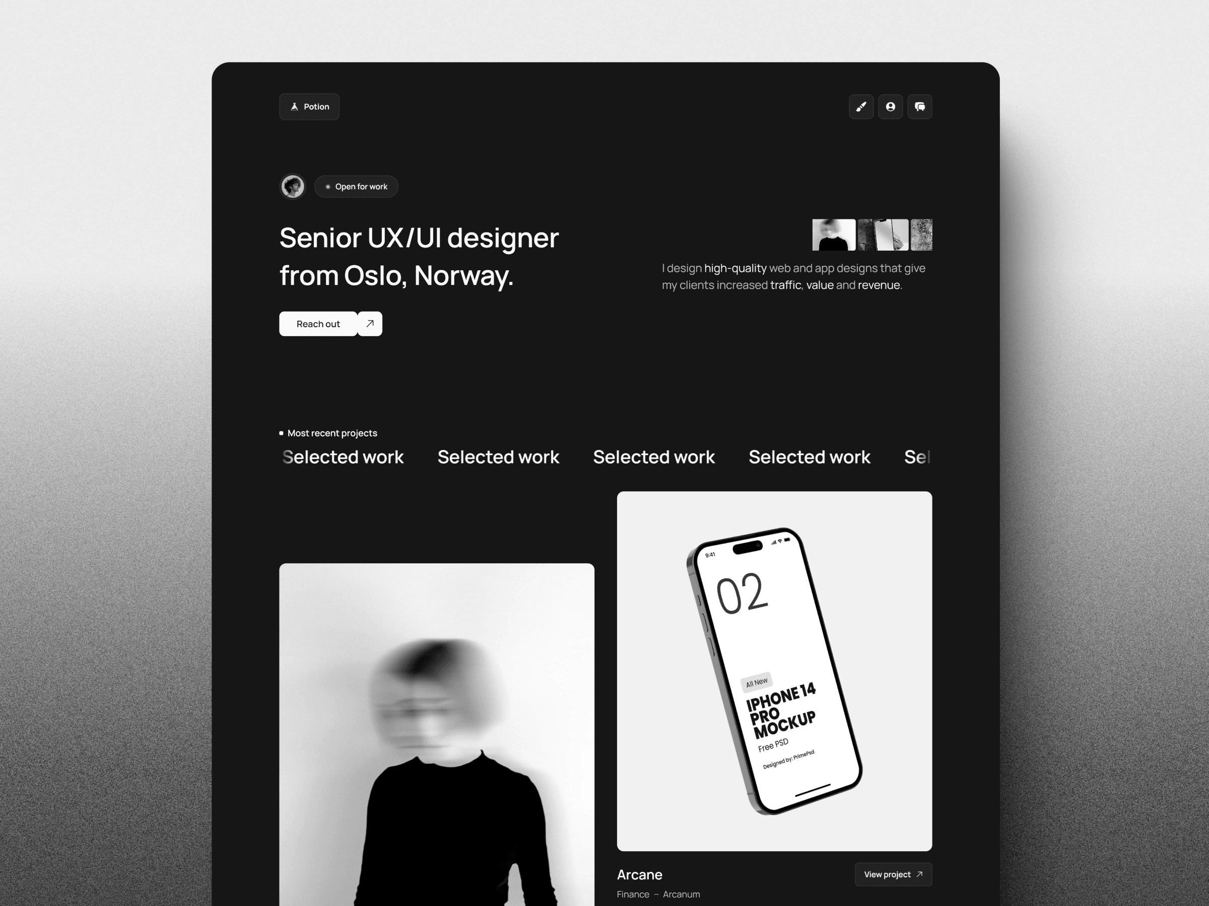 Potion - Personal Branding Framer Template