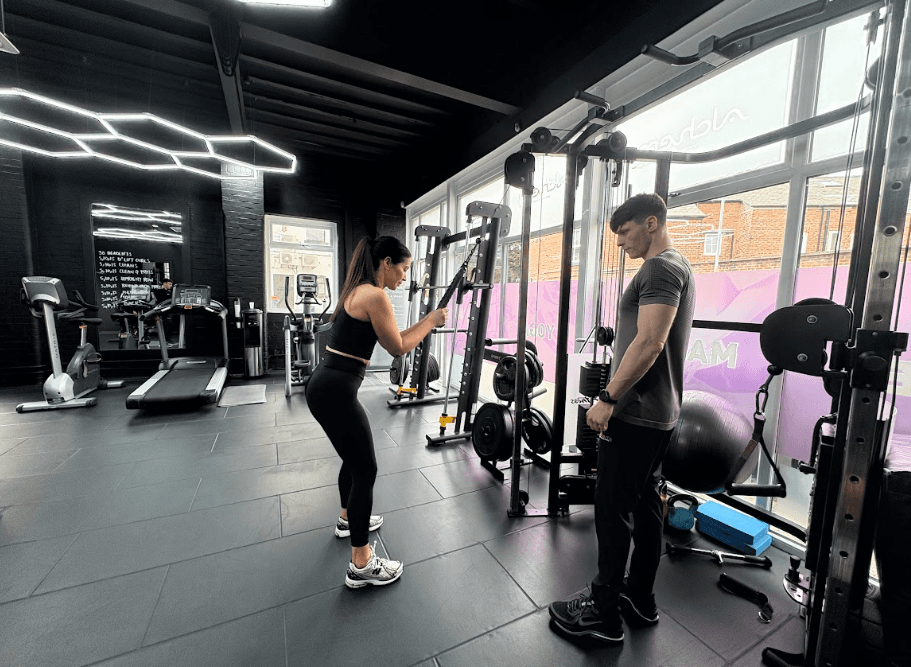 Woman receiving personalised training and coaching in Wilmslow.