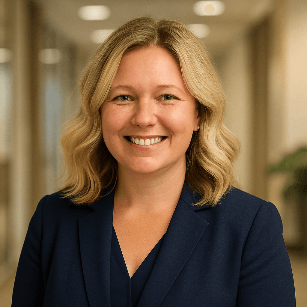 A woman in scrubs representing a customer testimonial
