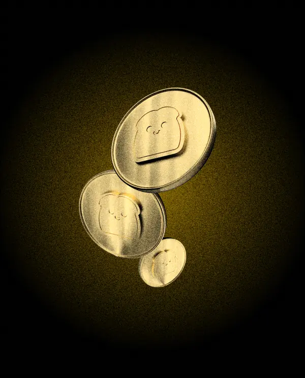 Three cryptocurrency 3d designs of coins made for the project Toastcoin.