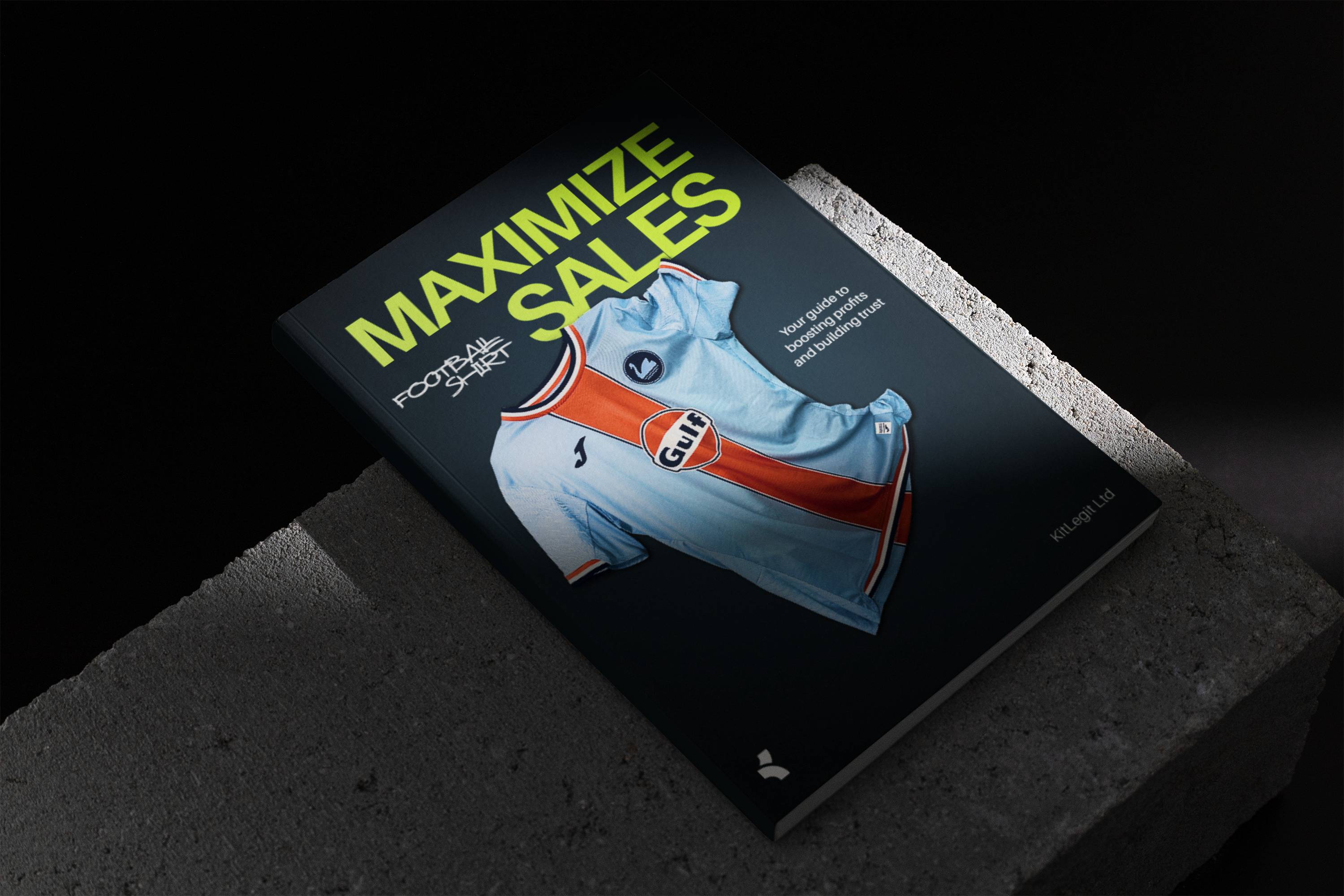 Laptop displaying a football marketplace with KitLegit authenticated legit shirts for sale