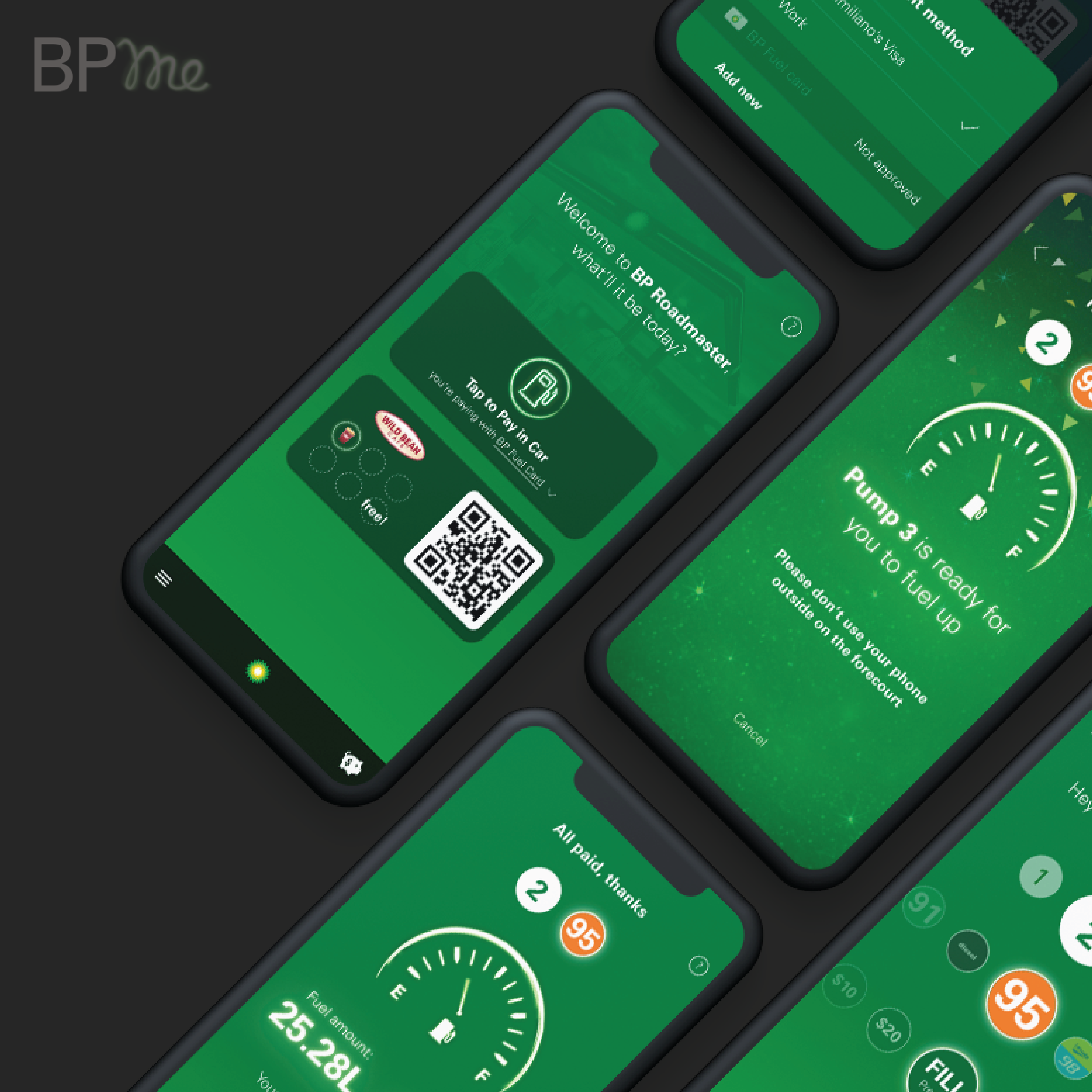 Multiple screens in the BPme app