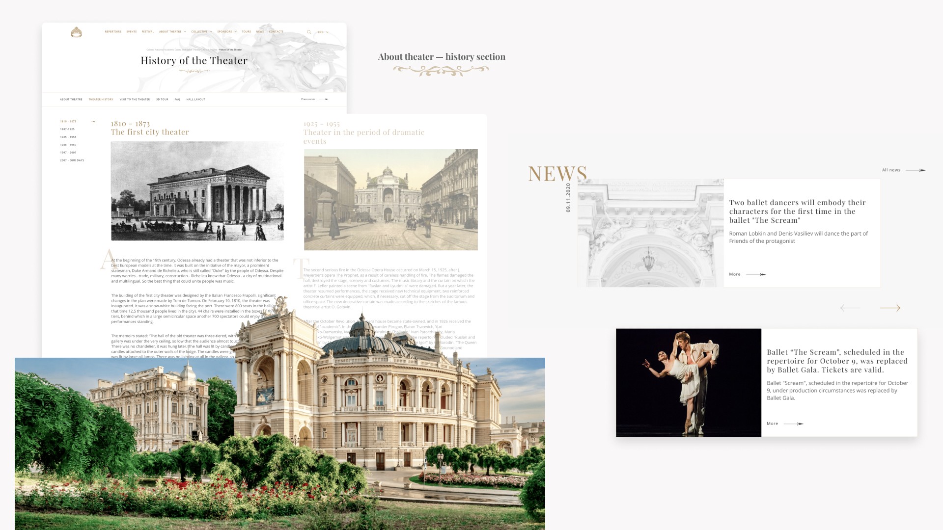 Redesign of Odessa National Academic Opera and Ballet Theater Website by CHYRKOV studio