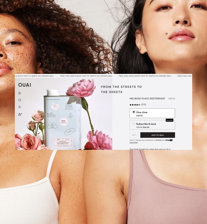 screen grab of website