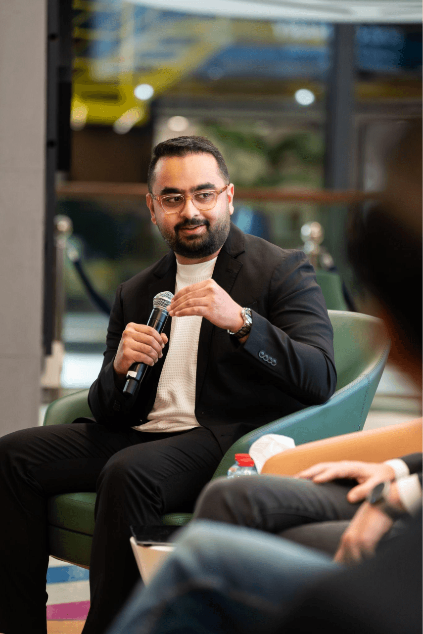 Image of Gamal at an Interview