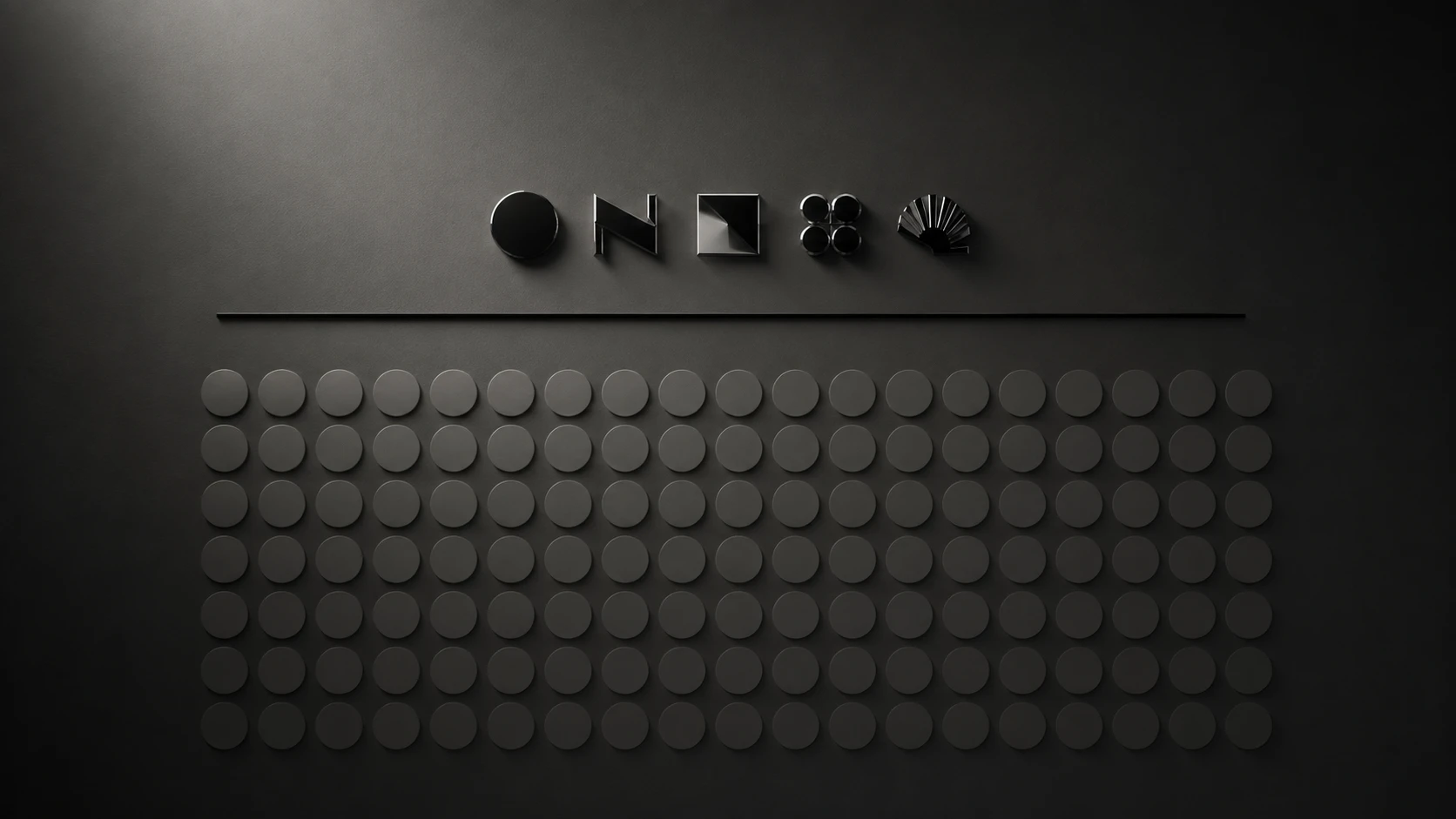 Five distinct icons above a grid of grey dots, illustrating a portfolio's visible wins versus its hidden total record