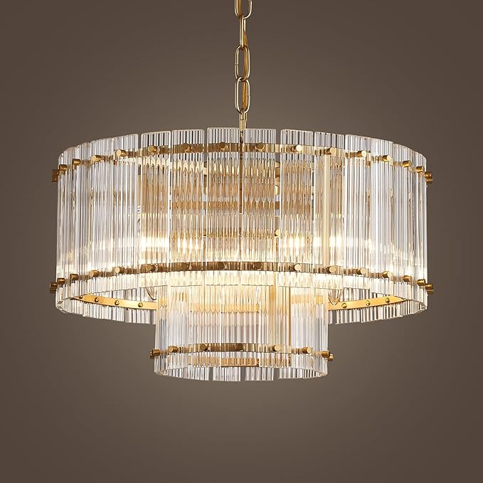 Stylish glass drum chandelier that enhances home decor with its premium build and aesthetic.