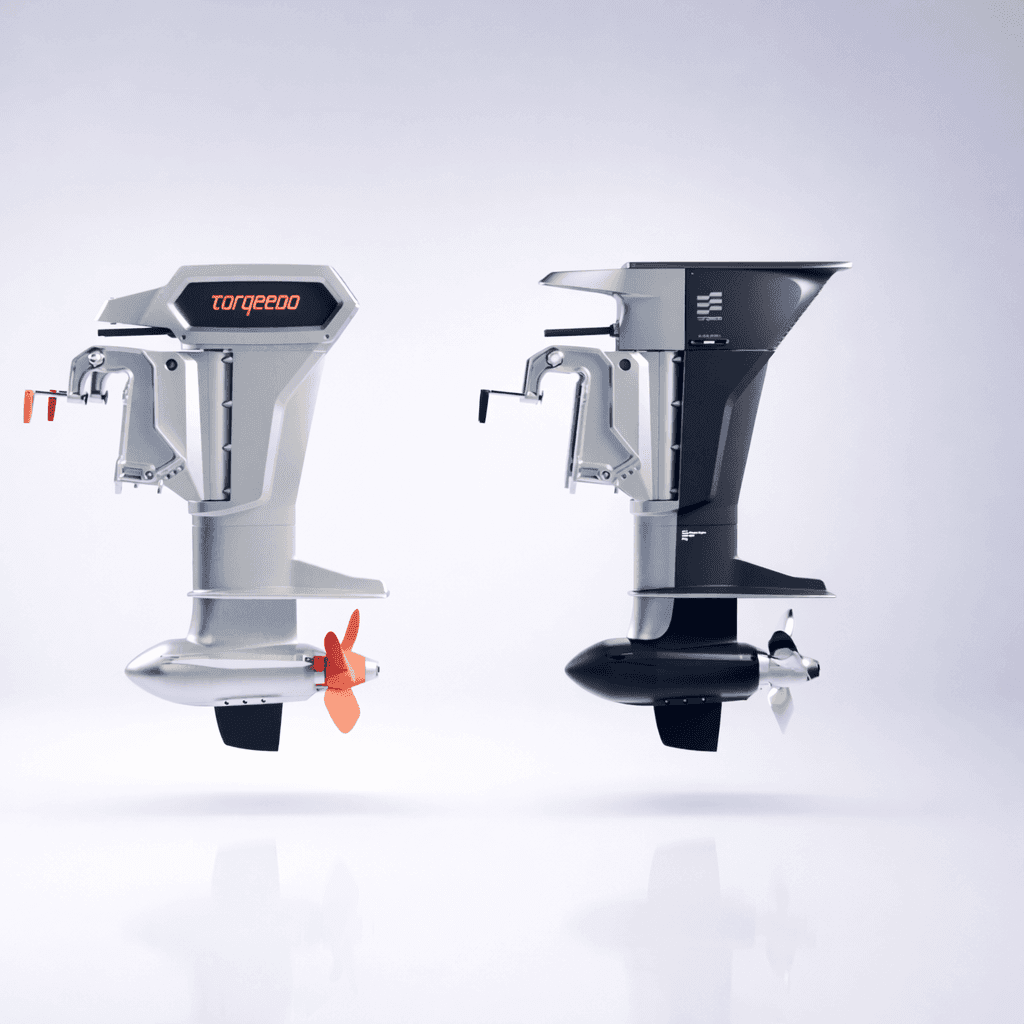 Torqeedo electric outboard motor concept – dual design visualization of new exterior housing