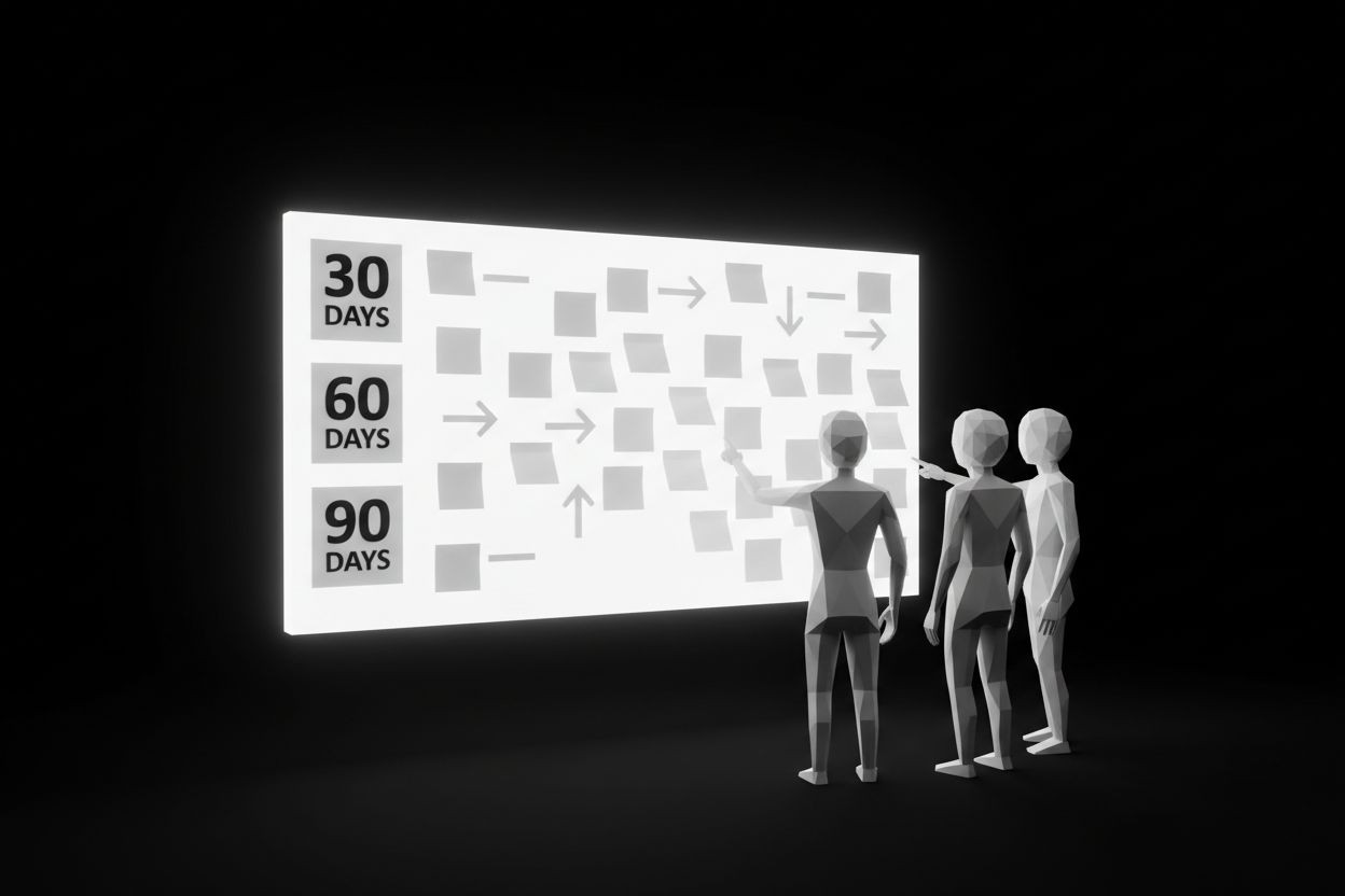 Team planning a 90 day roadmap