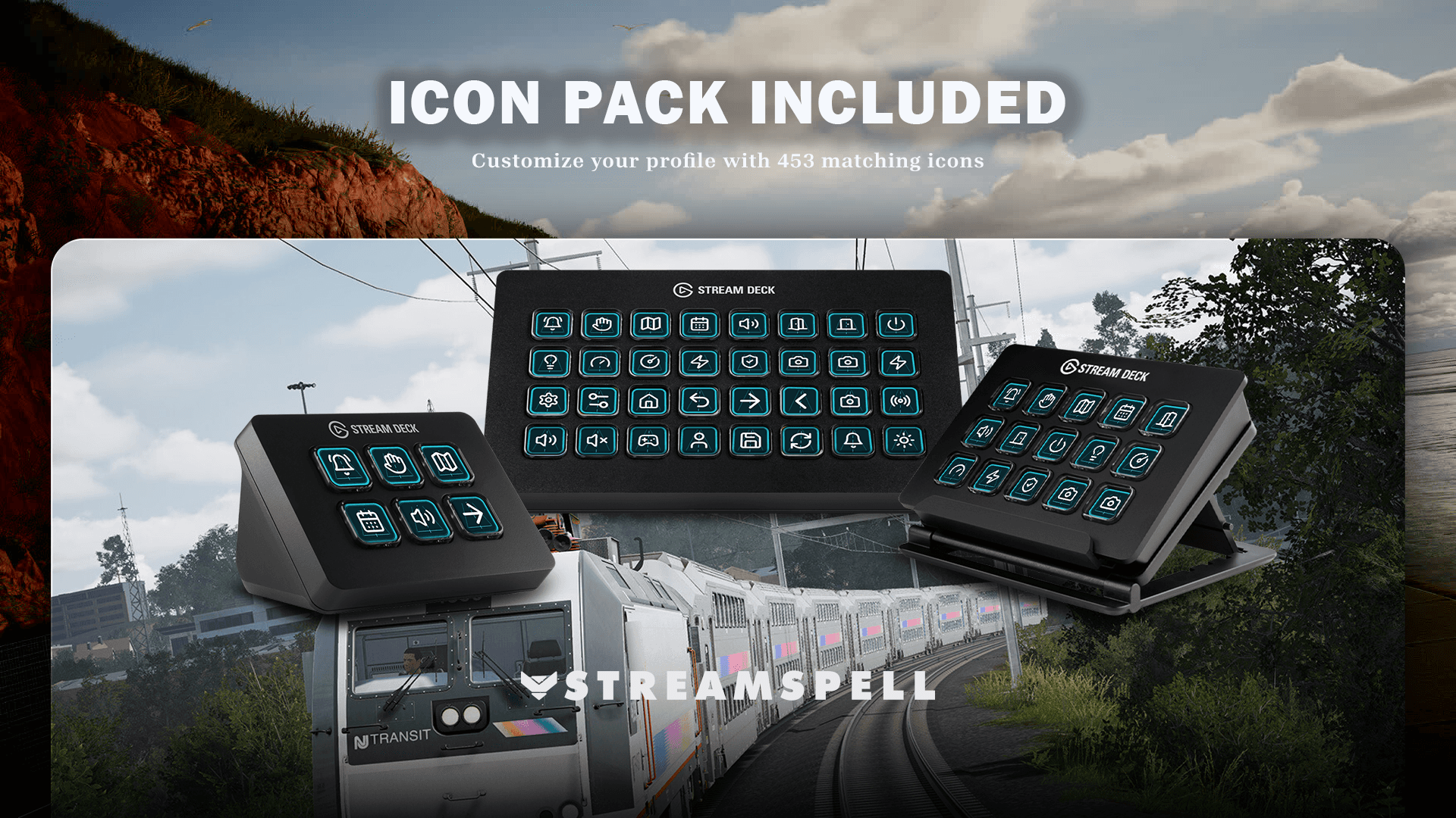 Train Sim World 6 Stream Deck Icon Pack with matching railway control icons