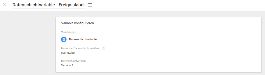 01 - Datenschichtvariable - Ereignislabel