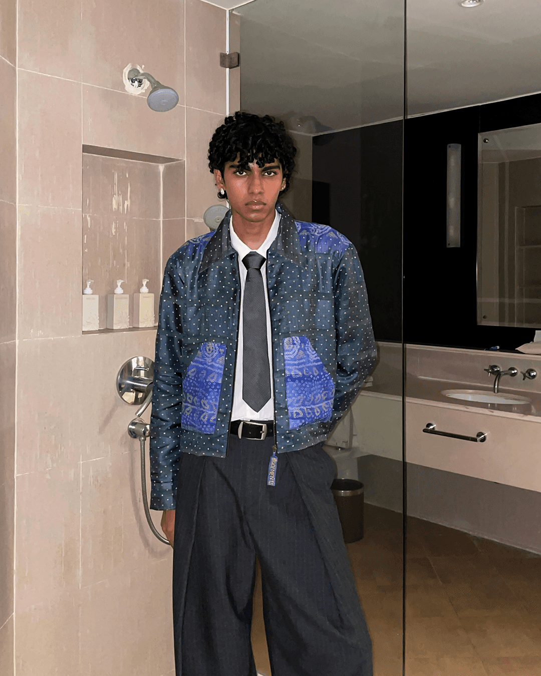 RAJEEV JACKET is our one-of-a-kind jacket, handcrafted in-house using kantha embroidered pure silk sarees.