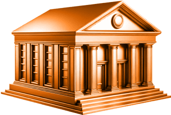 3D illustration of a bank