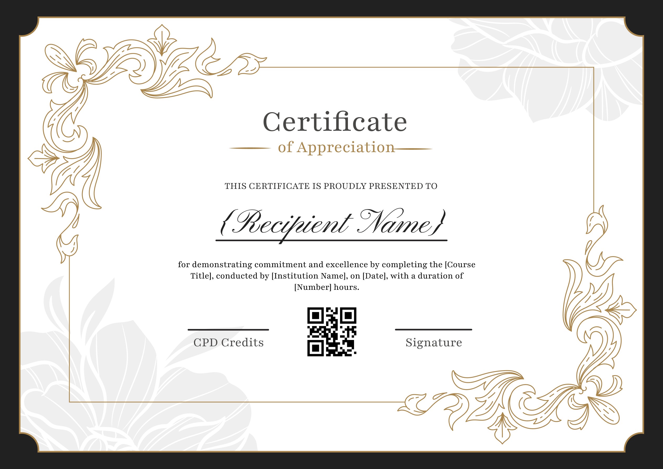 Wauld - Professional and Decorative  CPD Certificate Template