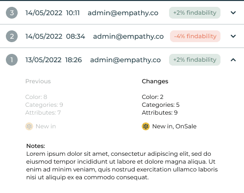 Changelog detail
