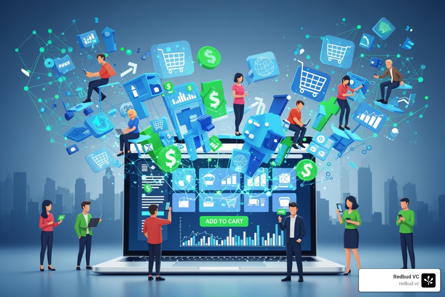 a flowchart illustrating the steps to launch an e-commerce business: Idea Generation -> Niche Validation -> Business Plan Creation -> Brand Building -> Platform Selection -> Product Sourcing -> Website Design -> Marketing Strategy -> Launch -> Operations & Scaling - e commerce venture