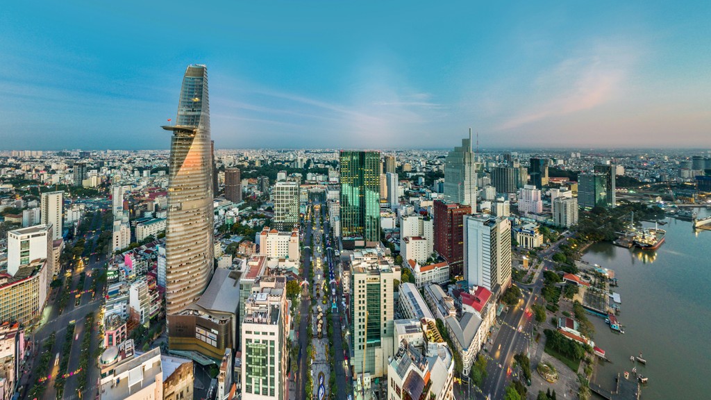 Elevated view of Ho Chi Minh City centre