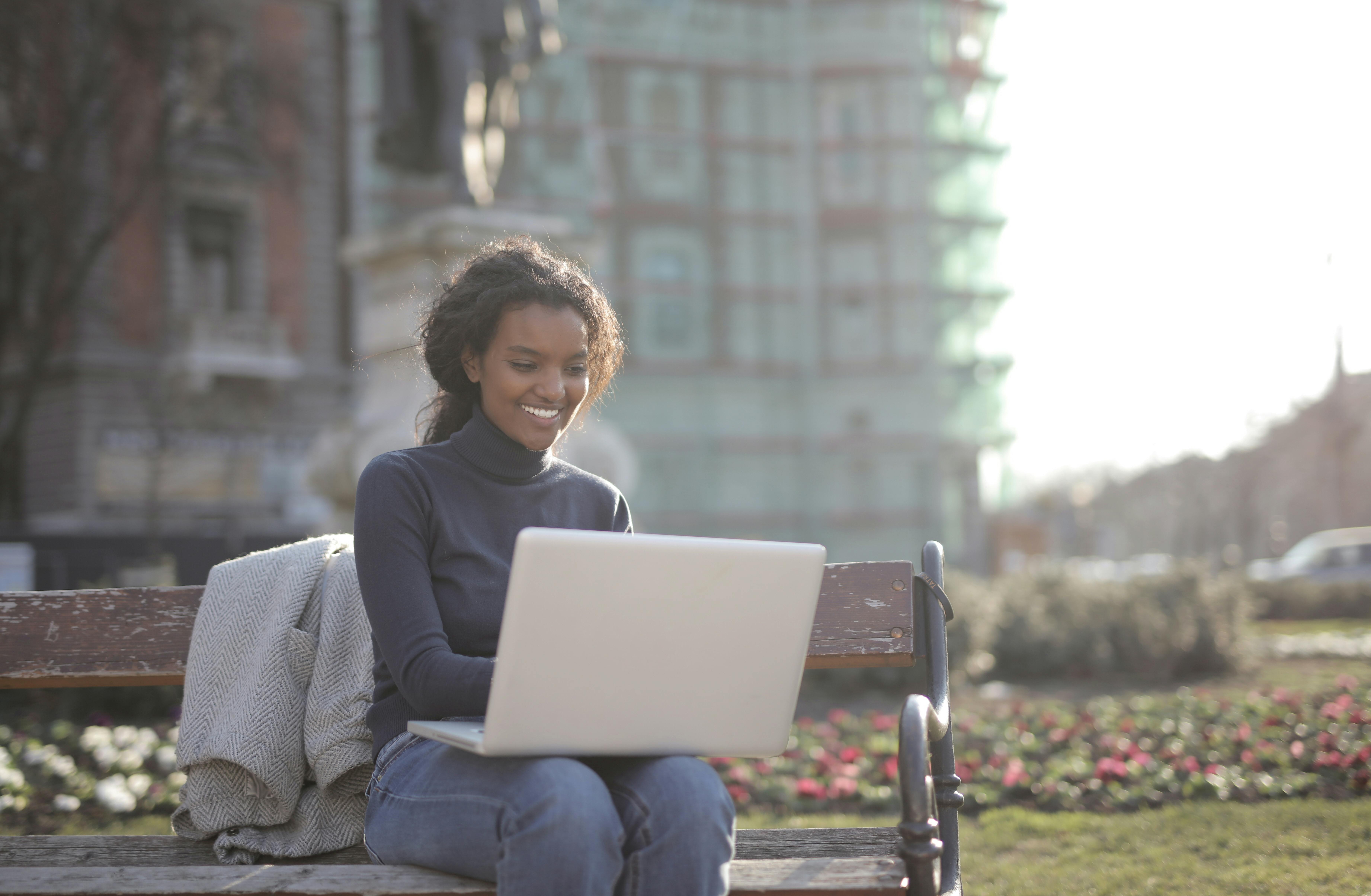 Woman mastering cold emailing skill